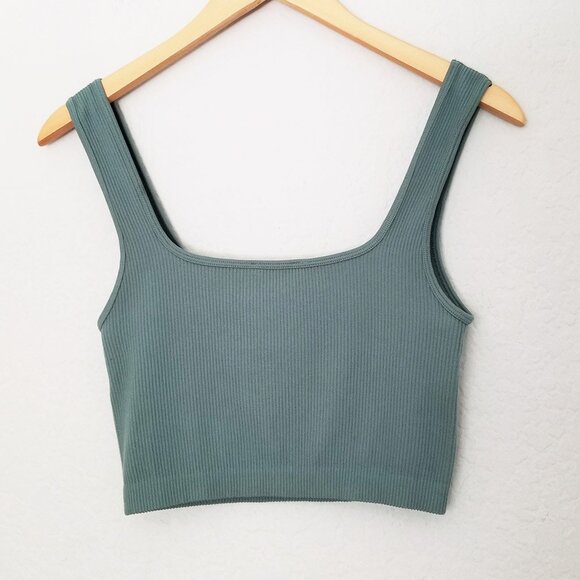Zara Limitless Contour Collection Square Neckline Cropped Tank Top Seamless M/L - Picture 9 of 13